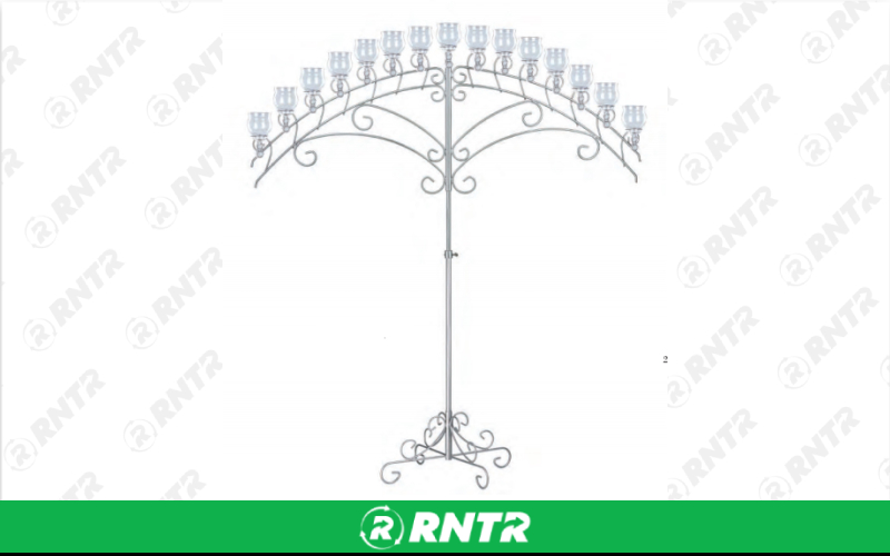 Generic 10 Light Teardrop Arch - Nickel – For rent in Hiram, Georgia – Unlimited Party Rental | RNTR.com – Image 1 of 1