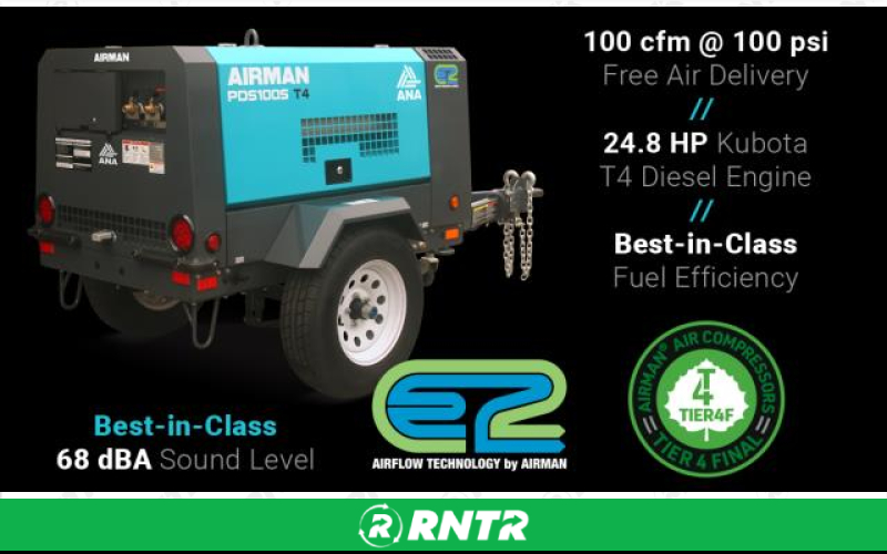 Generic 100 CFM DIESEL COMPRESSOR W/50' AIR HOSE – For rent in johnson-city, tennessee – East Tennessee Rent-Alls | RNTR.com – Image 1