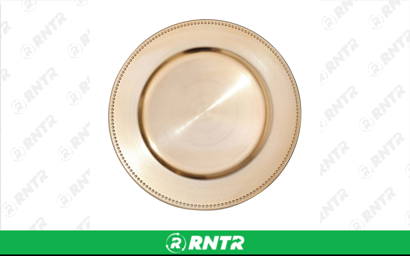 Generic 12 Gold Charger - Acrylic – For rent in Hiram, Georgia – Unlimited Party Rental | RNTR.com – Image 1 of 1