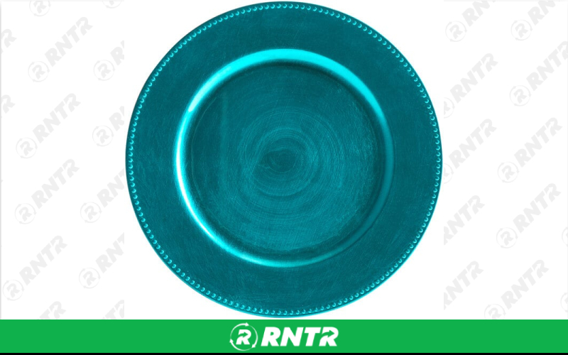 Generic 12 Ocean Green Charger - Acrylic – For rent in Hiram, Georgia – Unlimited Party Rental | RNTR.com – Image 1 of 1