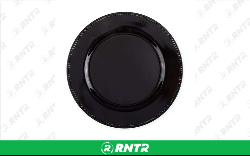 Generic 12 x 12 Black Charger - Acrylic – For rent in Hiram, Georgia – Unlimited Party Rental | RNTR.com – Image 1 of 1
