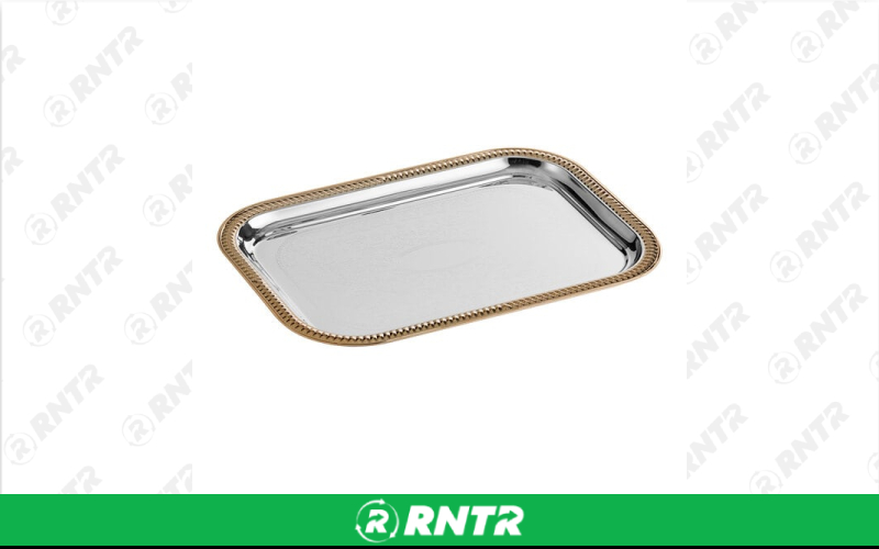 Generic 15 Chrome Tray - Brass Trim – For rent in Hiram, Georgia – Unlimited Party Rental | RNTR.com – Image 1 of 1