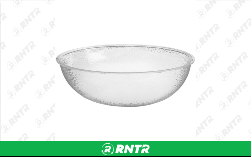 Generic 18 Clear Polycarbonate Bowl - Pebble Texture – For rent in Hiram, Georgia – Unlimited Party Rental | RNTR.com – Image 1 of 1
