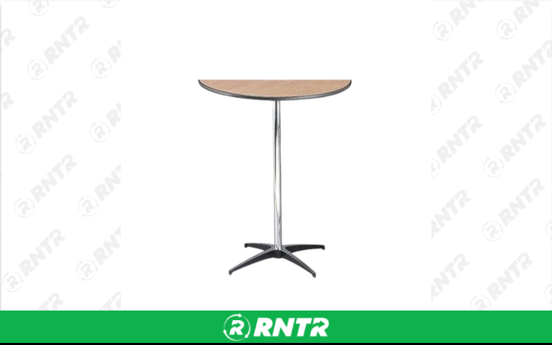 Generic 30 Half Round Pedestal Table - 42 Tall – For rent in Hiram, Georgia – Unlimited Party Rental | RNTR.com – Image 1 of 1