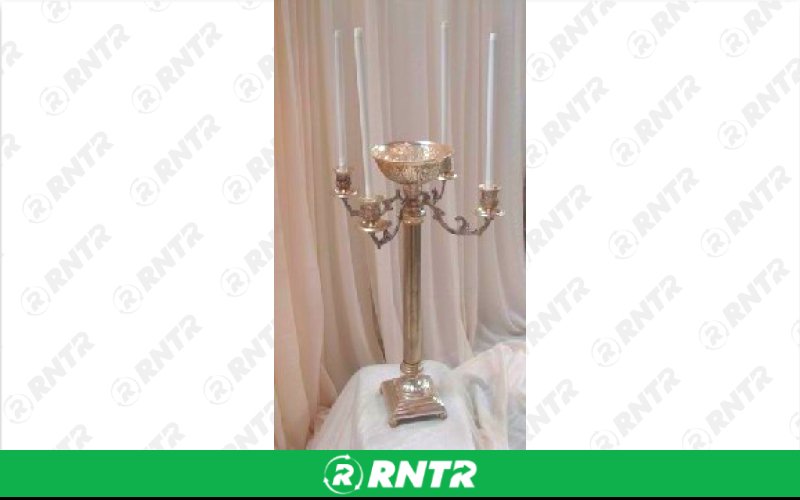 Generic 4 Light Silver Victorian Table Candelabra - 22 Tall – For rent in Hiram, Georgia – Unlimited Party Rental | RNTR.com – Image 1 of 1