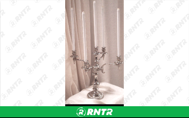Generic 5 Light Silver Contemporary Table Candelabra - 34 Tall – For rent in Hiram, Georgia – Unlimited Party Rental | RNTR.com – Image 1 of 1