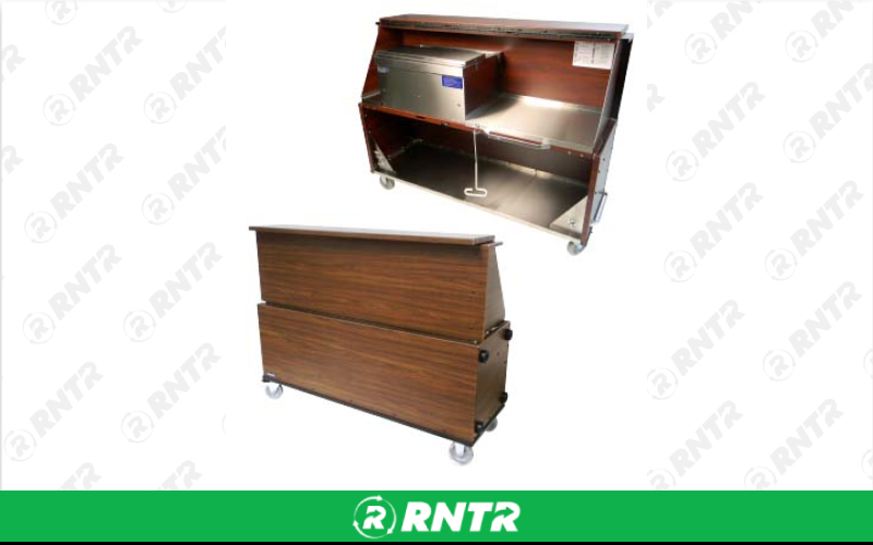 Generic 5' Stowaway Bar - Woodgrain – For rent in Hiram, Georgia – Unlimited Party Rental | RNTR.com – Image 1 of 1