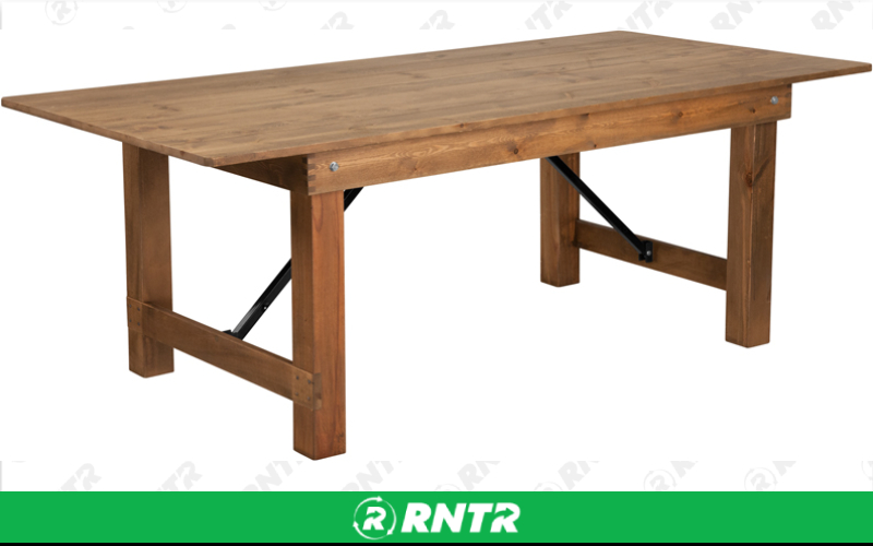 Generic 7' Farm Table - Rustic Pine – For rent in Hiram, Georgia – Unlimited Party Rental | RNTR.com – Image 1 of 1