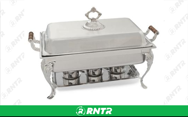 Generic 8 Quart Floral Leg Chafer - Stainless – For rent in Hiram, Georgia – Unlimited Party Rental | RNTR.com – Image 1 of 1