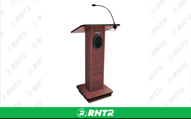 Generic Ampli-Vox Elite Lectern - 50 Watt - Cherry Finish – For rent in Hiram, Georgia – Unlimited Party Rental | RNTR.com – Image 1 of 1
