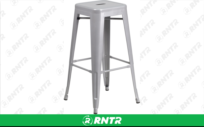 Generic Bar Stool - Industrial Style - Brushed Metal Finish – For rent in Hiram, Georgia – Unlimited Party Rental | RNTR.com – Image 1