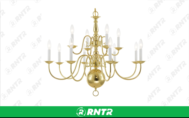 Generic Brass Chandelier - 12 Light – For rent in Hiram, Georgia – Unlimited Party Rental | RNTR.com – Image 1