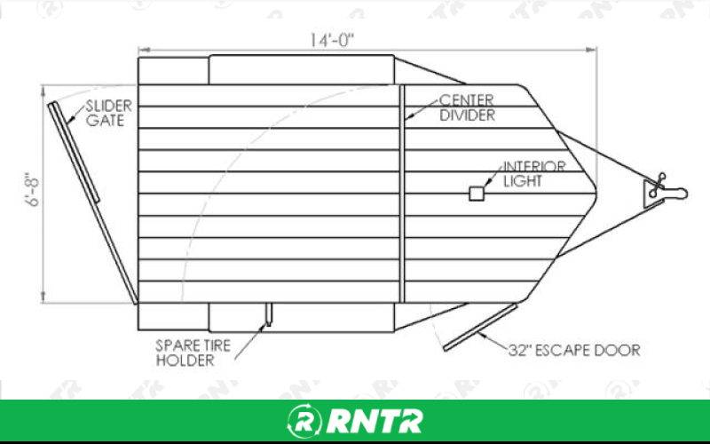 Generic CATTLE TRAILER 14′ x 6’8″ x 6’6″ – For rent in Johnson City, Tennessee – East Tennessee Rent-Alls | RNTR.com – Image 3 of 3