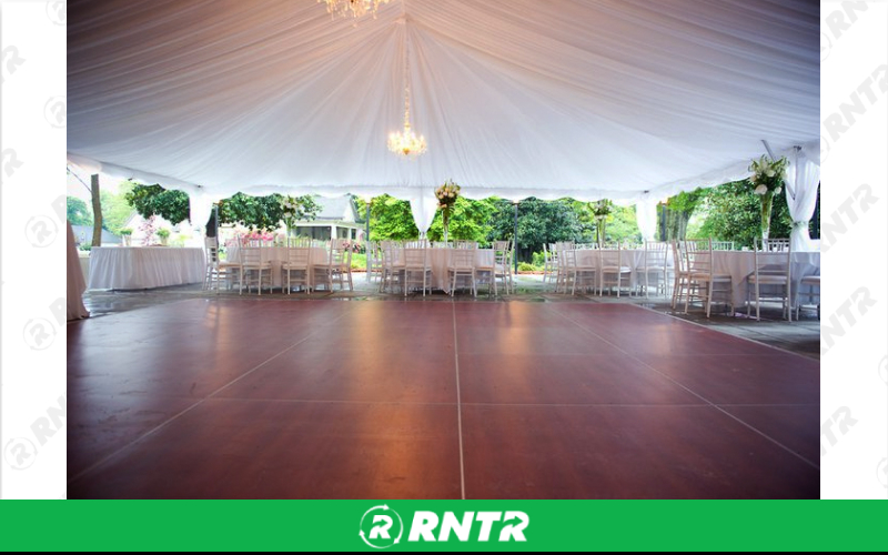 Generic Inside/Outside Dance Floor - 12' x 12' (32 People) - Cherry Finish – For rent in Hiram, Georgia – Unlimited Party Rental | RNTR.com – Image 1 of 1