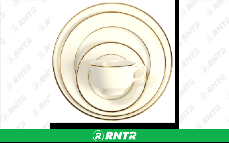 Generic Ivory 10 Dinner Plate w/ Gold Rim – For rent in Hiram, Georgia – Unlimited Party Rental | RNTR.com – Image 1 of 1