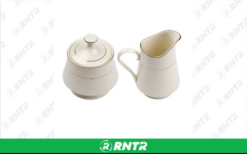 Generic Ivory with Gold Rim Sugar & Creamer Set – For rent in Hiram, Georgia – Unlimited Party Rental | RNTR.com – Image 1 of 1
