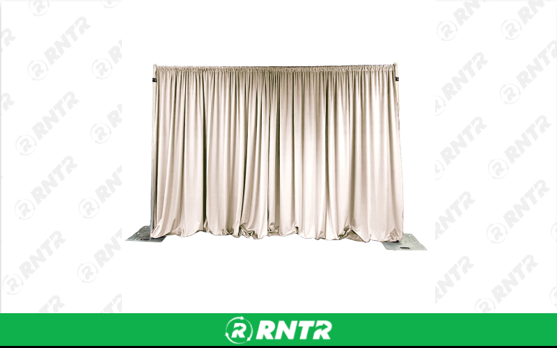 Generic Pipe and Drape - 9-14' H x 12' W Section - Ivory Drape – For rent in Hiram, Georgia – Unlimited Party Rental | RNTR.com – Image 1 of 1
