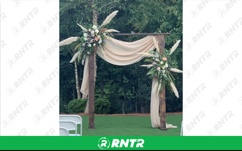 Generic Rustic Wedding Arch - Dark Walnut – For rent in Hiram, Georgia – Unlimited Party Rental | RNTR.com – Image 1 of 1