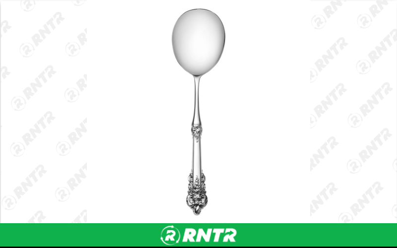 Generic Silver Grand Baroque Condiment Spoon - Solid – For rent in Hiram, Georgia – Unlimited Party Rental | RNTR.com – Image 1 of 1