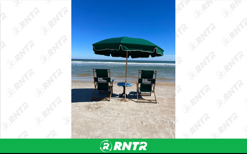 Beach Chair 1 Umbrella 2 chairs 1 table package (we do not set up) – For rent in saint-augustine, florida – Big Bill\'s Beach Stuff | RNTR.com – Image 1