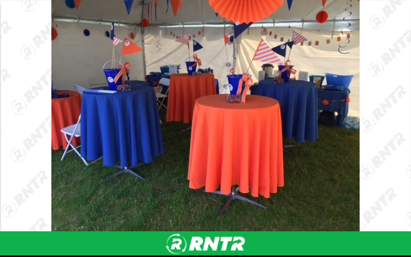 Generic 108" Tablecloth for Cocktail Table – For rent in howell, new-jersey – Mr. Happy Party Rentals | RNTR.com – Image 1