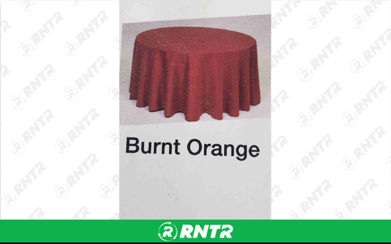 Generic 120 Round Linen (Burnt Orange 148) – For rent in Seneca Falls, New York – Upstate Party Rental inc | RNTR.com – Image 2 of 4