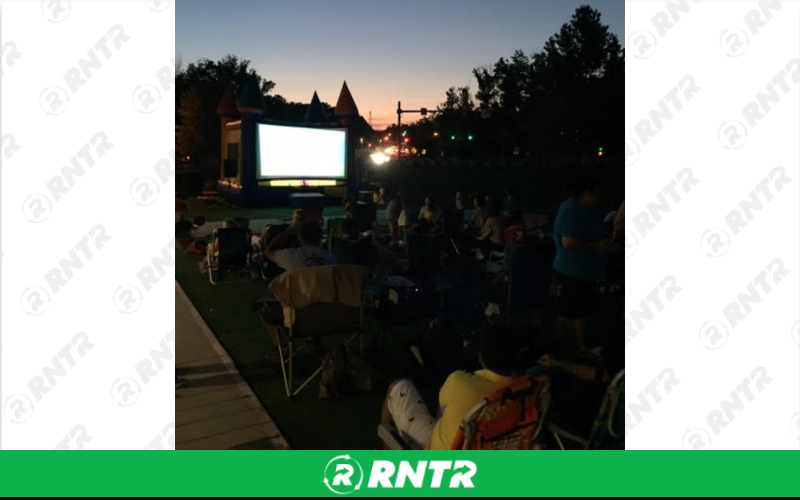 Generic 12'x5' Movie Screen & Sound Package -  (180" Screen) – For rent in howell, new-jersey – Mr. Happy Party Rentals | RNTR.com – Image 1