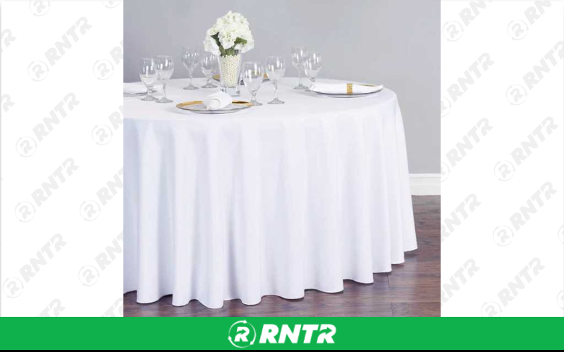 Generic 132" Round Linen -  for 72" Table to the floor (Cloth ONLY) – For rent in howell, new-jersey – Mr. Happy Party Rentals | RNTR.com – Image 1