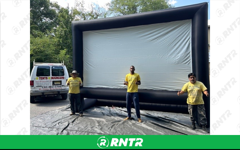 Generic 14' x 7 1/2' Movie Screen & Sound Package – For rent in howell, new-jersey – Mr. Happy Party Rentals | RNTR.com – Image 1