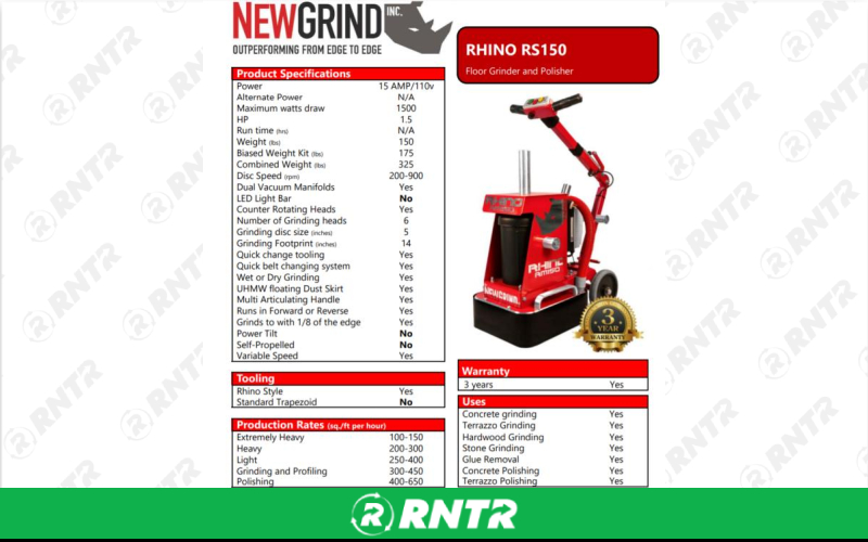 Generic 14in FLOOR GRINDER AND POLISHER – For rent in Irving, Texas – Ez Equipment Rental | RNTR.com – Image 3 of 3