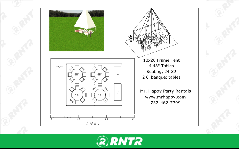 Generic 15x20 Frame Tent (1 Tent) – For rent in Howell, New Jersey – Mr. Happy Party Rentals | RNTR.com – Image 2 of 2