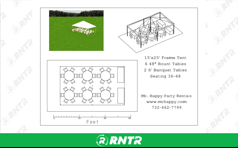 Generic 15x25 Frame Tent (1 Tent) – For rent in howell, new-jersey – Mr. Happy Party Rentals | RNTR.com – Image 1