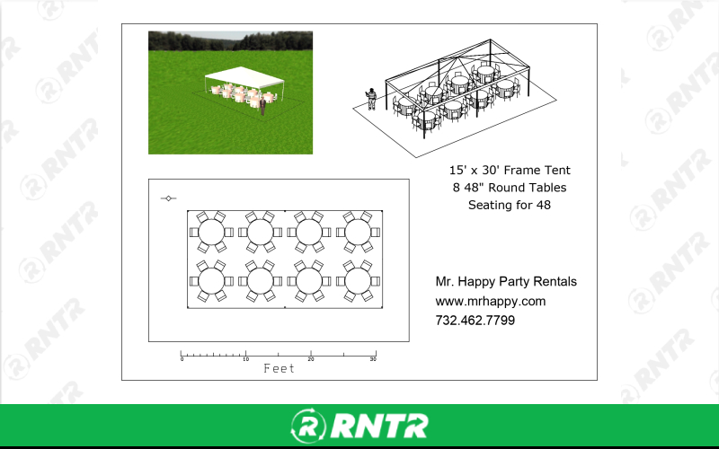 Generic 15x30 Elegant Tent (See Details for what is included and options) – For rent in howell, new-jersey – Mr. Happy Party Rentals | RNTR.com – Image 1