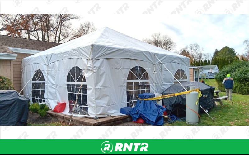 Generic 20x20 Heated Tent Package -  Warmer Tension Tent – For rent in Howell, New Jersey – Mr. Happy Party Rentals | RNTR.com – Image 2 of 2