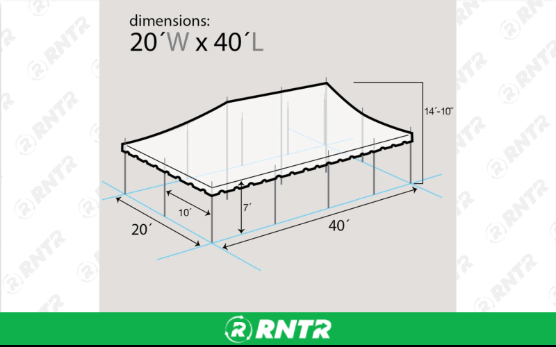 Generic 20x40 Pole Tent – For rent in sarasota, florida – Joyland Rentals | RNTR.com – Image 1