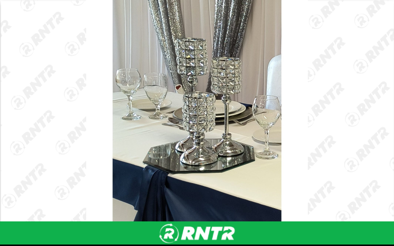 Generic 3 Crystal Candle Holders – For rent in lilburn, georgia – JVC's Party Rentals & Event Hall | RNTR.com – Image 1