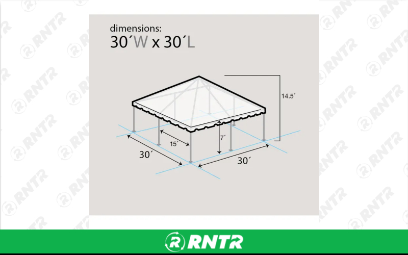 Generic 30'x30' Frame Tent – For rent in Seneca Falls, New York – Upstate Party Rental inc | RNTR.com – Image 2 of 4