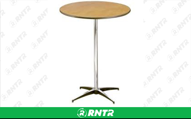 Wood 30" High top Cocktail Table – For rent in Brooten, Minnesota – Z Rental  | RNTR.com – Image 3 of 3