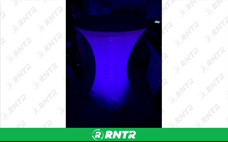 Generic 30" Cocktail Table with LED"s & Spandex Cover – For rent in Howell, New Jersey – Mr. Happy Party Rentals | RNTR.com – Image 3 of 3