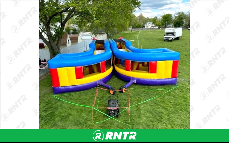 Generic 34' Dual Lane Obstacle Course Competition – For rent in Howell, New Jersey – Mr. Happy Party Rentals | RNTR.com – Image 2 of 3