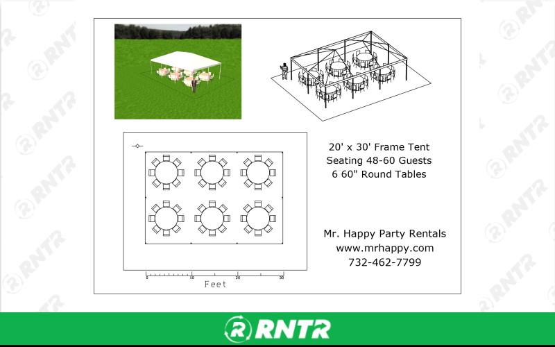 Generic 48 Guest Tent Package – For rent in Howell, New Jersey – Mr. Happy Party Rentals | RNTR.com – Image 2 of 3