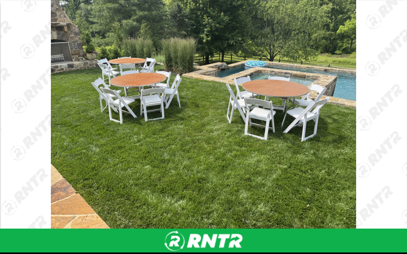 PS Furniture 48 Round Tables – For rent in lititz, pennsylvania – Tents For Rent LLC | RNTR.com – Image 1
