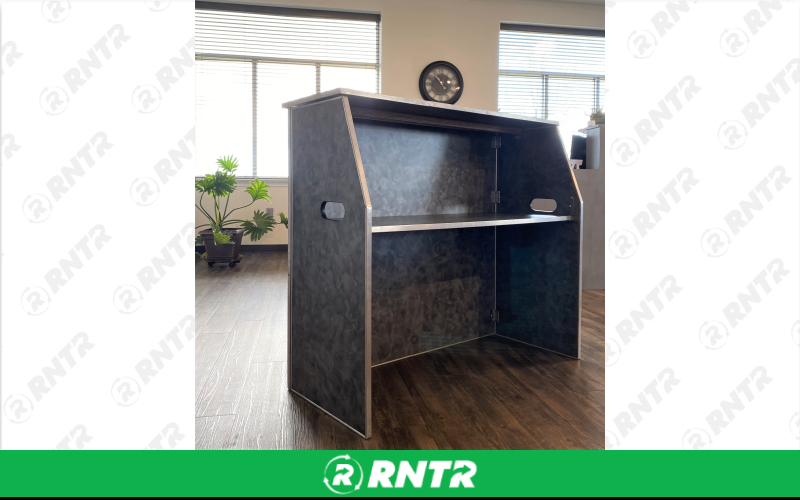 PS Furniture 4' Bar (Pewter Brush Finish) – For rent in Lititz, Pennsylvania – Tents For Rent LLC | RNTR.com – Image 4 of 7