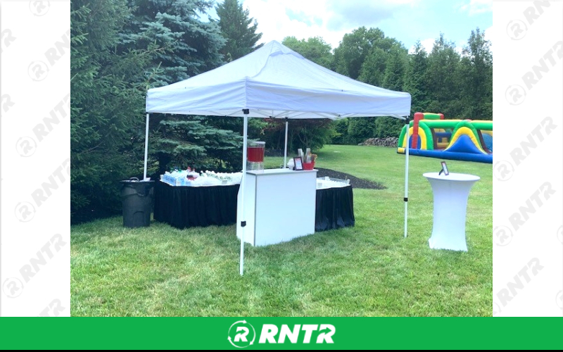 Generic 4' Portable Bar - White – For rent in Howell, New Jersey – Mr. Happy Party Rentals | RNTR.com – Image 2 of 2