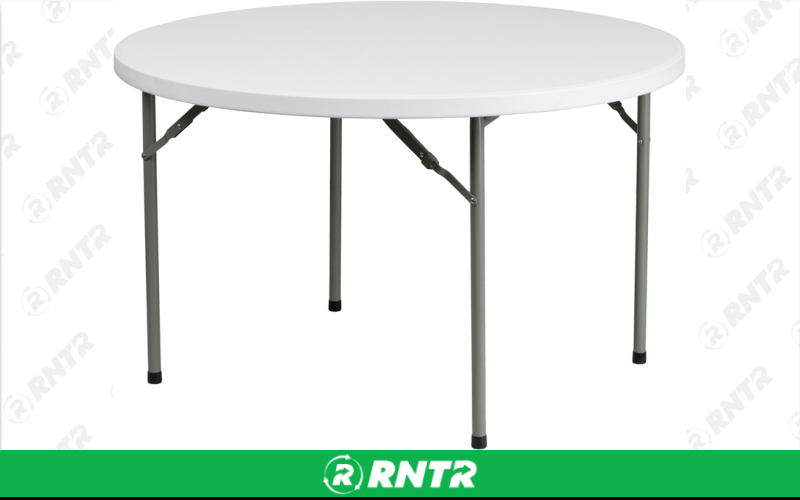 Generic 48in Round Table(seats 4-6) – For rent in lilburn, georgia – JVC's Party Rentals & Event Hall | RNTR.com – Image 1