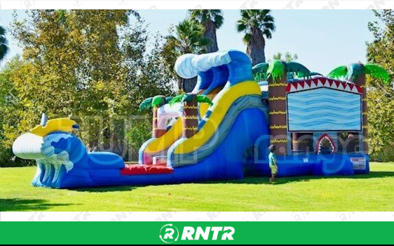 Generic 6 in 1 Shark Dual Lane Wet/Dry Combo – For rent in mangonia-park, florida – kids bounce 4 fun | RNTR.com – Image 1
