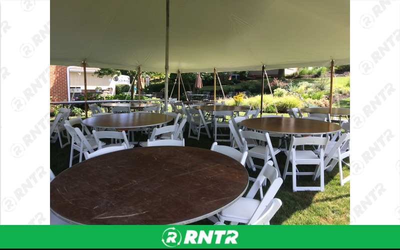 PS Furniture 60 Round Tables – For rent in Lititz, Pennsylvania – Tents For Rent LLC | RNTR.com – Image 2 of 3