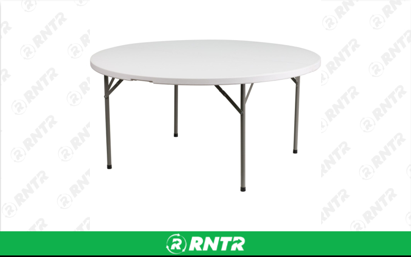 Generic 60in Round Table(seats 8-10) – For rent in lilburn, georgia – JVC's Party Rentals & Event Hall | RNTR.com – Image 1