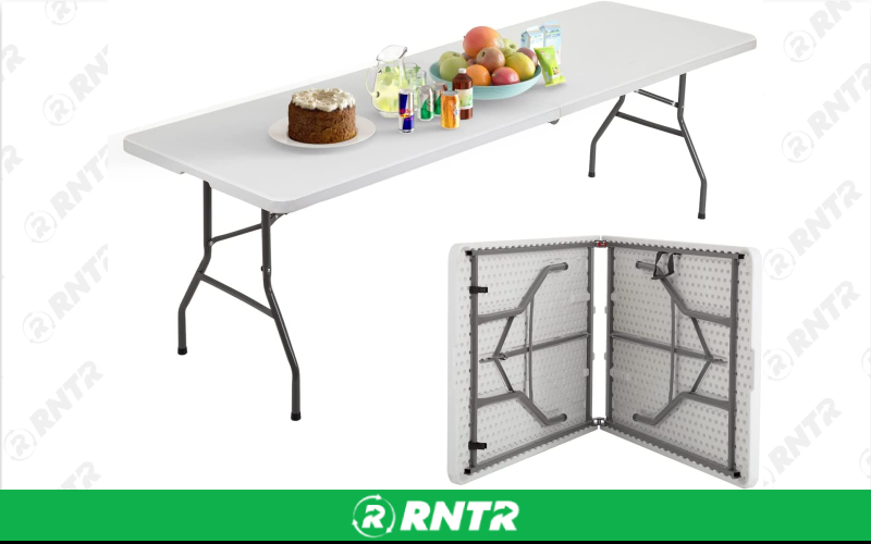 Generic 8 foot folding table – For rent in howell, new-jersey – Mr. Happy Party Rentals | RNTR.com – Image 1