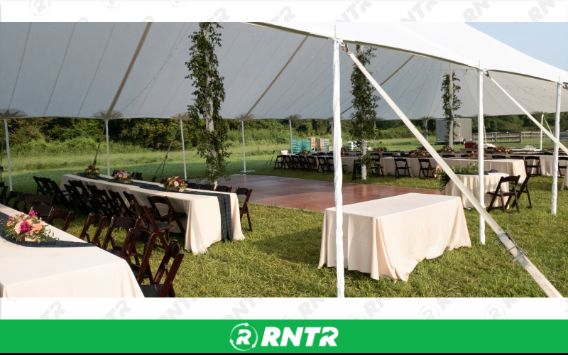 PS Furniture 8' Banquet Tables – For rent in Lititz, Pennsylvania – Tents For Rent LLC | RNTR.com – Image 2 of 5